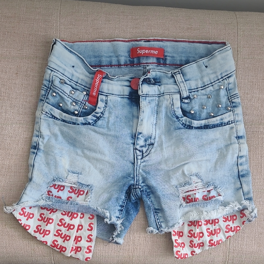 Supreme Girl's Size 8 Light Blue Denim Shorts